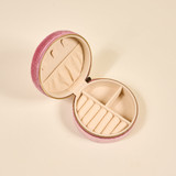 The Darling Effect Round Velvet Jewelry Case in Poppin' Petals