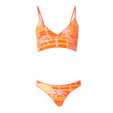 The Maaji Women's Sunset Punch Triangle Bikini Top in Bright Red