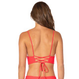 The Maaji Women's Sunset Punch Triangle Bikini Top in Bright Red