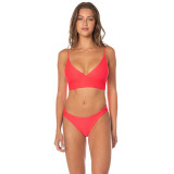Maaji Women's Sunset Punch Low Rise Bikini Bottoms in Bright Red front view