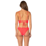 The Maaji Women's Sunset Punch Low Rise Bikini Bottoms in Bright Red
