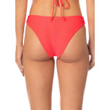 Maaji Women's Sunset Punch Low Rise Bikini Bottoms in Bright Red detail view