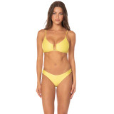 The Maaji Women's Sunbeam Bia Bralette Bikini Top in Light Pastel Yellow