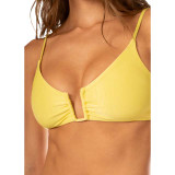 Maaji Women's Sunbeam Bia Bralette Bikini Top in Light Pastel Yellow side view
