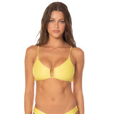 The Maaji Women's Sunbeam Bia Bralette Bikini Top in Light Pastel Yellow
