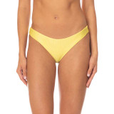 Maaji Women's Sunbeam Iconic Low Rise Bikini Bottoms Light Pastel Yellow back view
