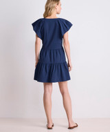 Vineyard Vines Sophie Harbor Dress in Nautical Navy back view