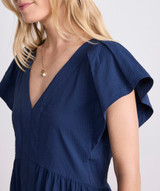 Vineyard Vines Sophie Harbor Dress in Nautical Navy close-up
