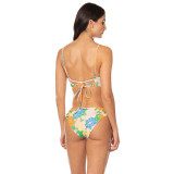Maaji Women's Tropic Lei Mirage Triangle Bikini Top in Open Green side angle
