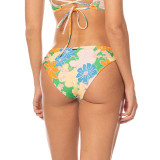 The Maaji Women's Tropic Lei Flirt Low Rise Bikini Bottoms in Open Green