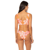 The Maaji Women's Retro Bloom Dazzle Bralette Bikini Top in Open Pink