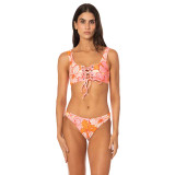 Maaji Women's Retro Bloom Dazzle Bralette Bikini Top in Open Pink full product