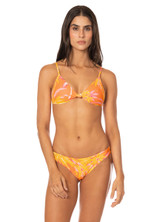 Maaji Women's Golden Swell Sahara Triangle Bikini Top in Orange front view