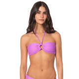 Maaji Women's Celestial Sundown Jill Bandeau Bikini Top in light pastel purple close-up
