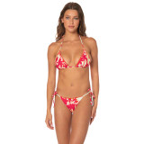 The Maaji Women's Dreamscape Glow Balmy Triangle Bikini Top in Dark Pink