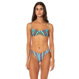 Maaji Women's Echo Angles Bralette Bikini Top in Blue front view