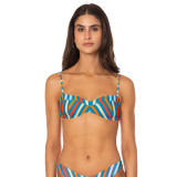 Maaji Women's Echo Angles Bralette Bikini Top in Blue flat lay