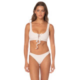 Maaji Women's Coconut Milk Dazzle Bralette Bikini Top in White back view