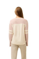 Faherty Women's Sun Wash Varsity Long Sleeve Top in Violet Ice Lilac back