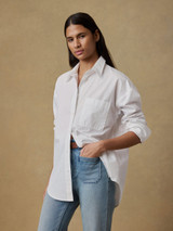 Faherty Women's Coastal Poplin Shirt  in White