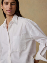 Faherty Women's Coastal Poplin Shirt  in White