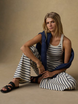 Faherty Women's Surfside Rib Pants waistband detail