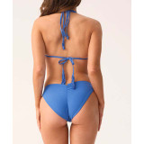 PQ Swim Women's Blueberry Isla Triangle Bikini Top back view