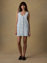Faherty Women's Denim Malibu Dress light-wash denim detail view