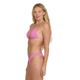 The Billabong Women's Summer Hi Remi Triangle Bikini Top in Pretty Pink