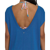 The Billabong Women's Hallow Wave Mini Short Sleeve Dress in True Blue