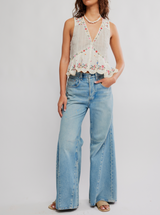 Free People Women's Ellis Embroidered Blouse