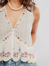 Free People Women's Ellis Embroidered Blouse