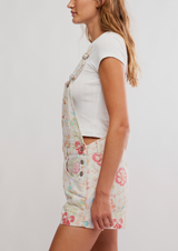 Free People Women's Ziggy Printed Shortalls detail