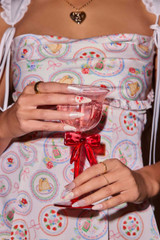 Never Have I Ever Floral Femme Almond Press-On Nails full set