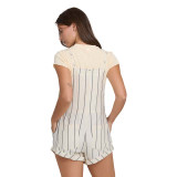 The Billabong Women's Wil Pursuit Yarn Dyed Overalls in White Cap