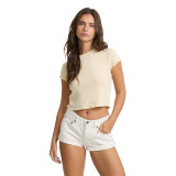 The Billabong Women's Get Low Denim Shorts in Salt Crystal