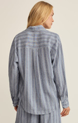 Z Supply Women's Signature Striped Linen Top in Indigo