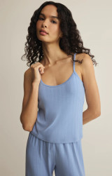 The Z Supply Women's Lynn Pointelle Cami in Ice Blue