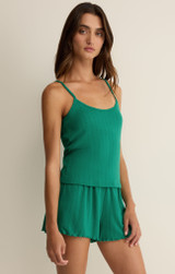 The Z Supply Women's Lynn Pointelle Cami in Light Rainforest