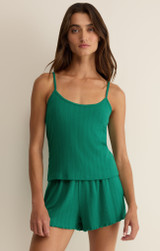 The Z Supply Women's Lynn Pointelle Cami in Light Rainforest