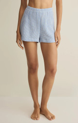 The Z Supply Women's Classic Gingham Shorts in Ice Blue