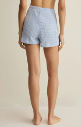 Z Supply Women's Classic Gingham Shorts in Ice Blue back view