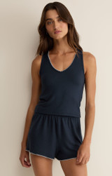 The Z Supply Women's Stately V-Neck Tank Top in Eclipse