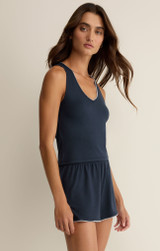 The Z Supply Women's Stately V-Neck Tank Top in Eclipse