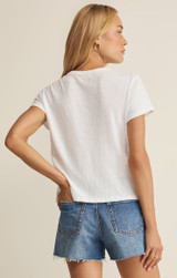 Z Supply Women's Junie Slub Tee in White back view