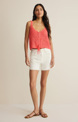 Z Supply Women's Tate Lace Up Top in Gelato side view
