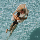 Sunny Life Float Together Baby Seat in Duck Sage Stripe