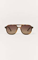 Z Supply Tourist Polarized Sunglasses Brown Tortoise-Gradient front view