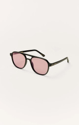Z Supply Tourist Polarized Sunglasses Polished Black-Pink side view