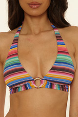 Becca Women's Vallarta Halter Bikini Top Multi detail